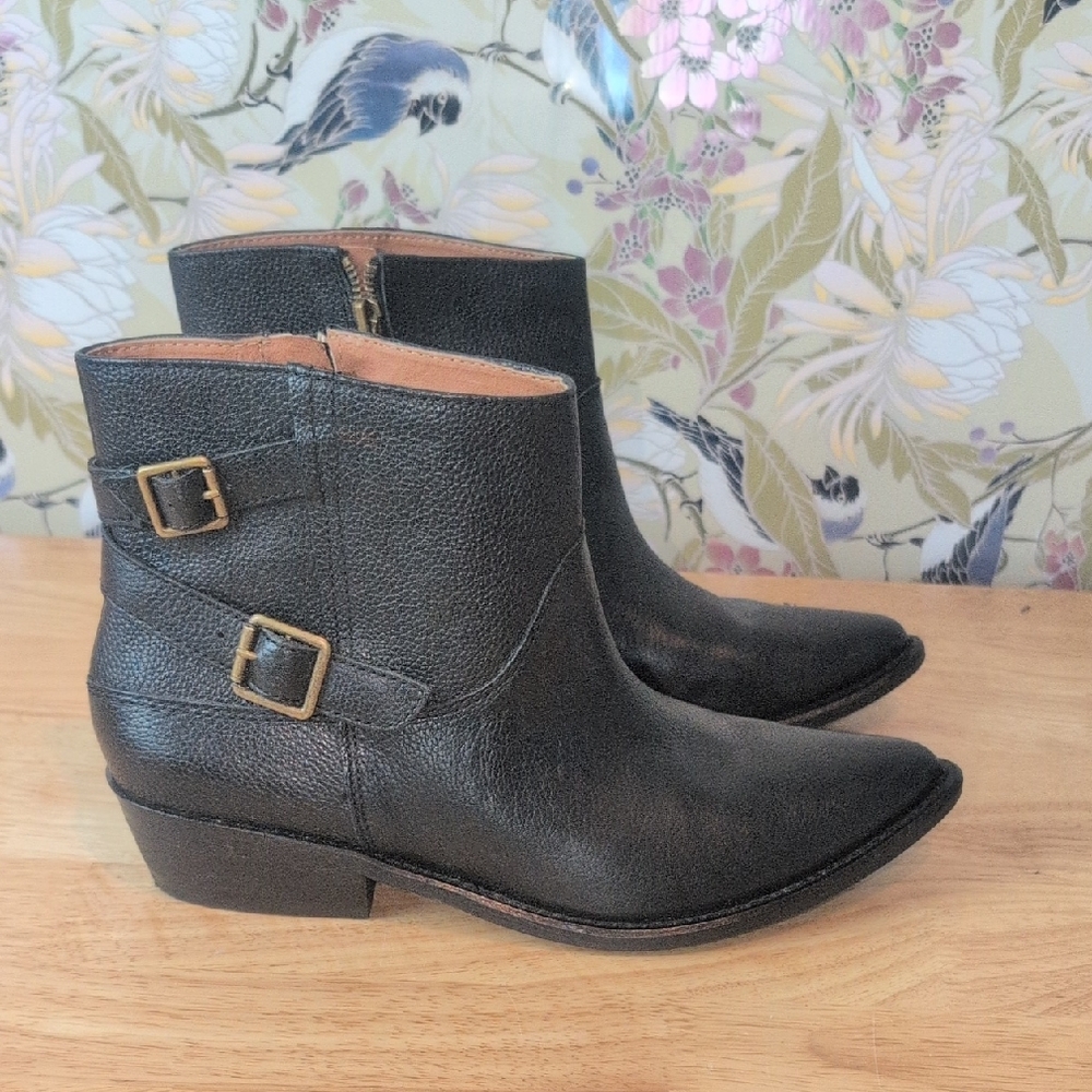 Lucky Brand Caelyn Black Leather Ankle Boots